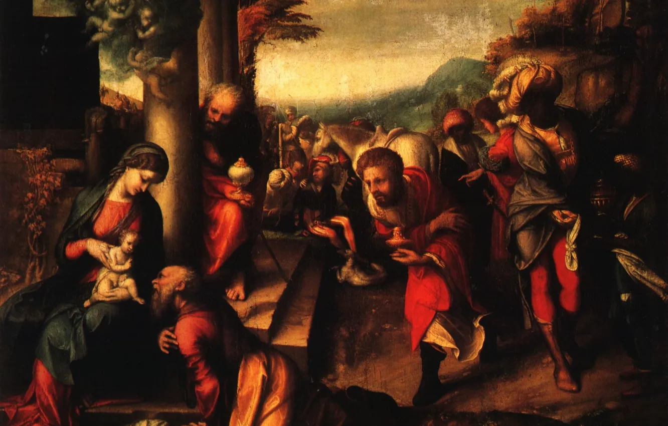 Photo wallpaper Renaissance, Italia, The Adoration of the Magi 1516, Antonio Allegri Correggio