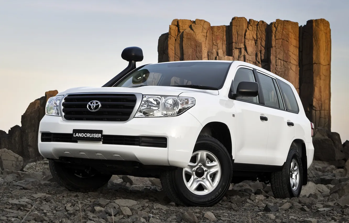 Photo wallpaper white, rocks, SUV, 2011, 200, turbo, Land Cruiser, land cruiser
