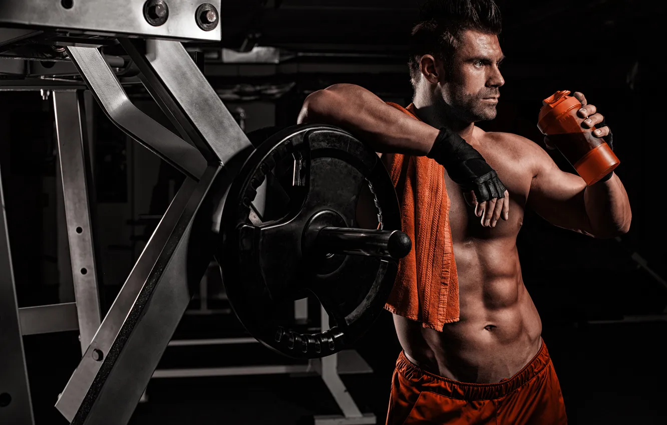 Photo wallpaper sexy, men, pose, abs, bodybuilder, refreshment