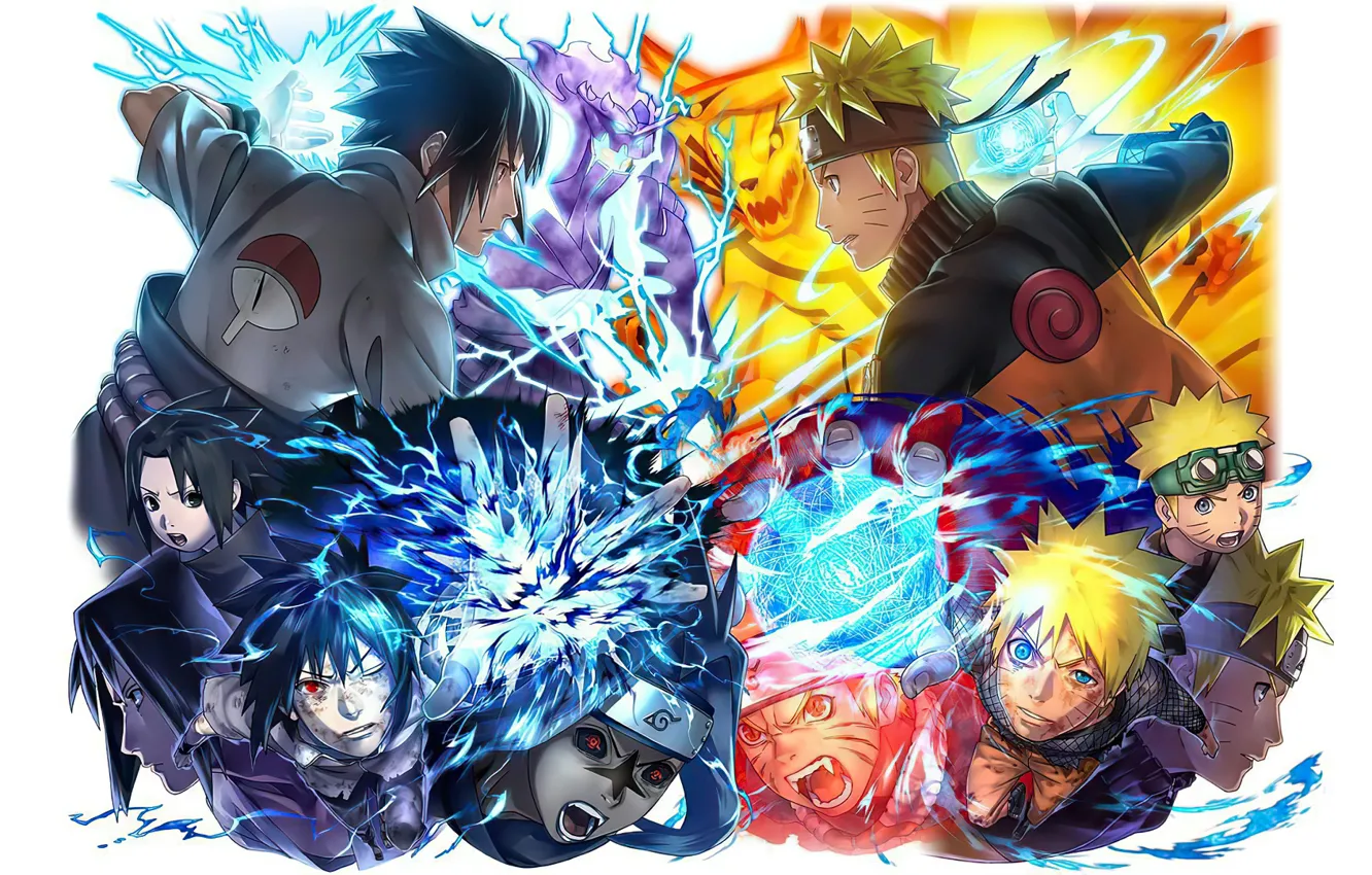Photo wallpaper Naruto, Naruto, characters, Sasuke Uchiha, Naruto Uzumaki