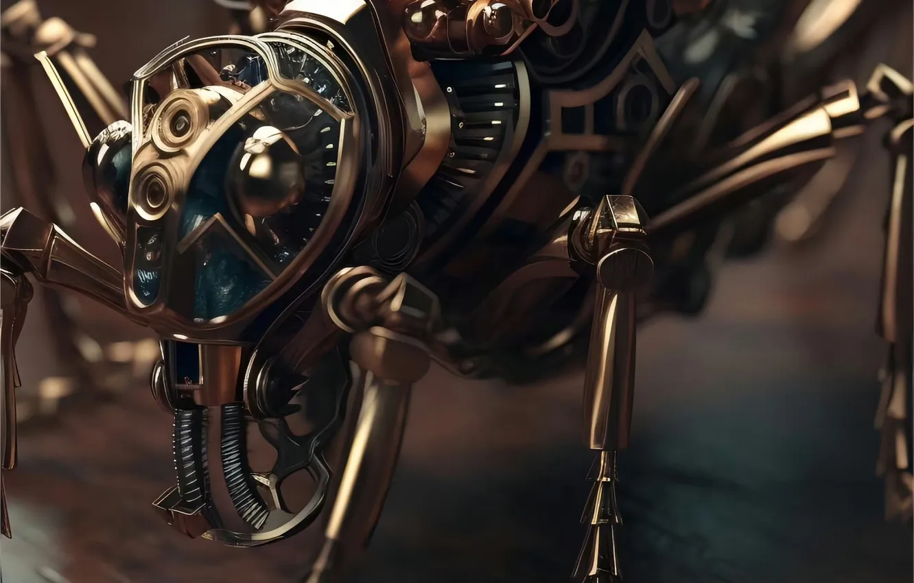 Photo wallpaper robot, insect, grasshopper, locust