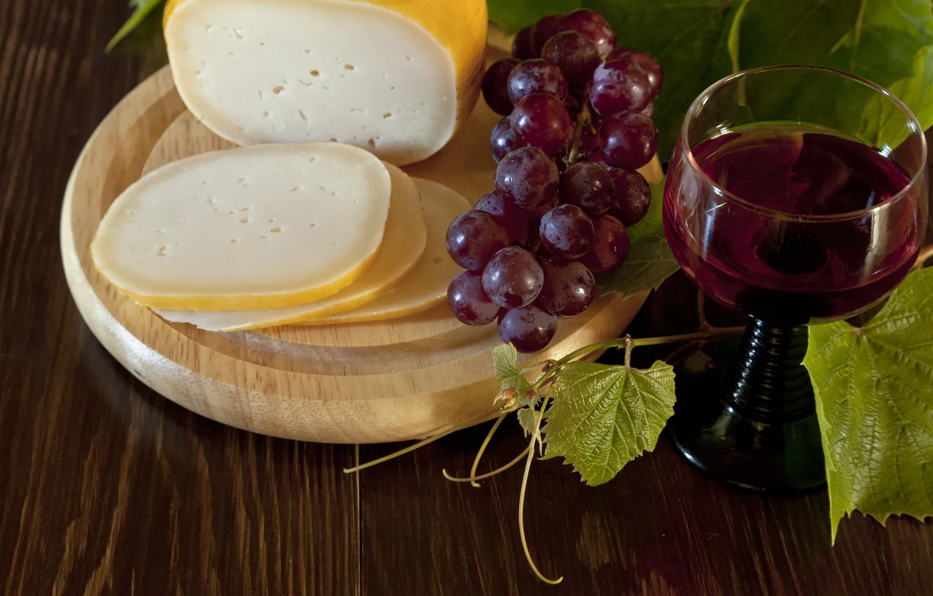 Photo wallpaper red, glass, Ellygri, wine, cheese, grapes