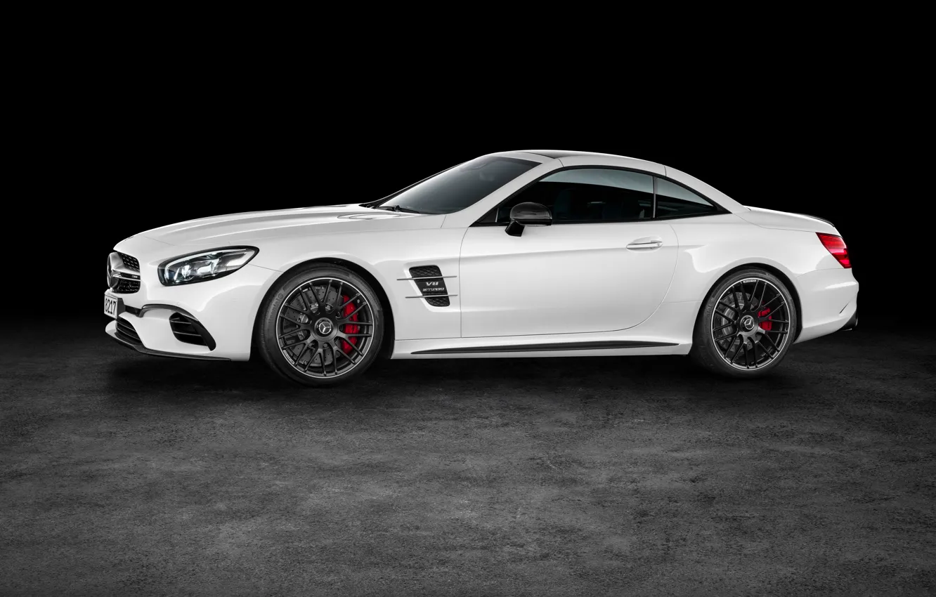 Photo wallpaper white, Mercedes-Benz, convertible, side, Mercedes, AMG, AMG, R231