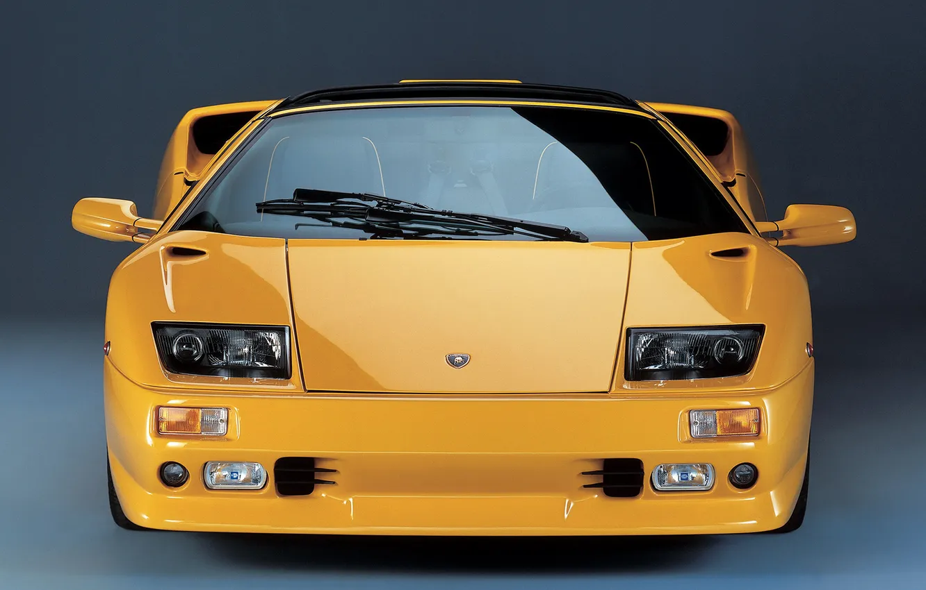 Photo wallpaper lights, Lamborghini, Lambo, front view, Diablo, diablo roadster