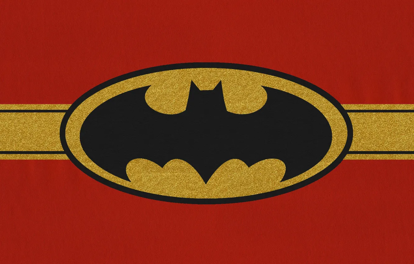 Photo wallpaper red, logo, gold, Batman, movie