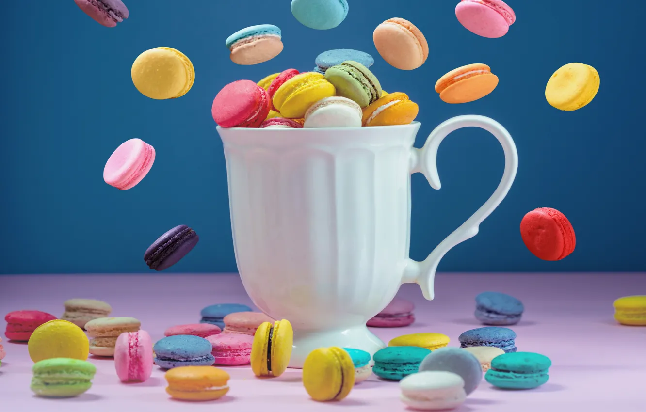 Photo wallpaper colorful, mug, dessert, pink, cakes, cup, sweet, sweet