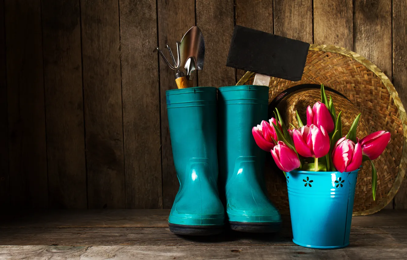 Photo wallpaper flowers, bouquet, tulips, Samohi