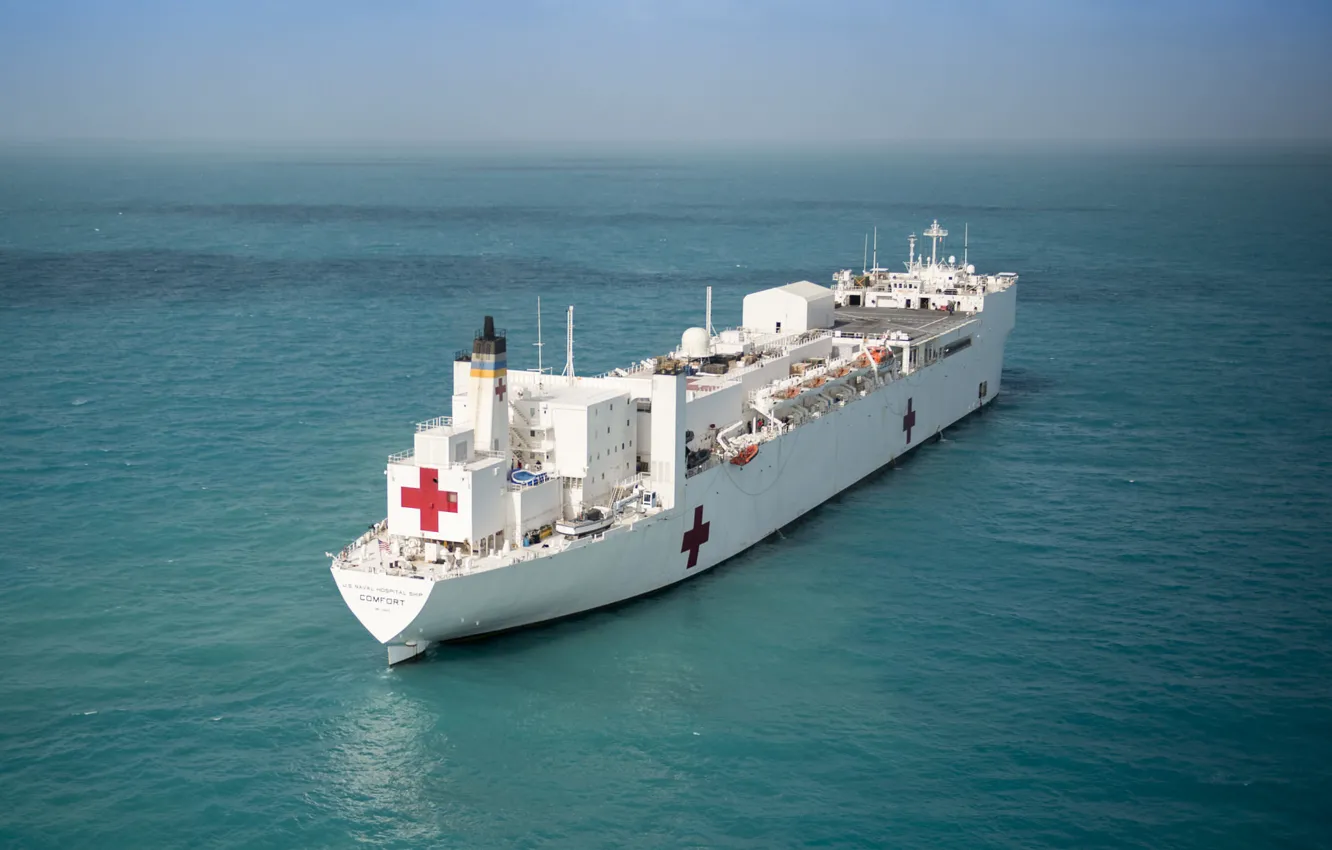 Photo wallpaper ship, class, USNS Mercy, hospital ships, T-AH 19