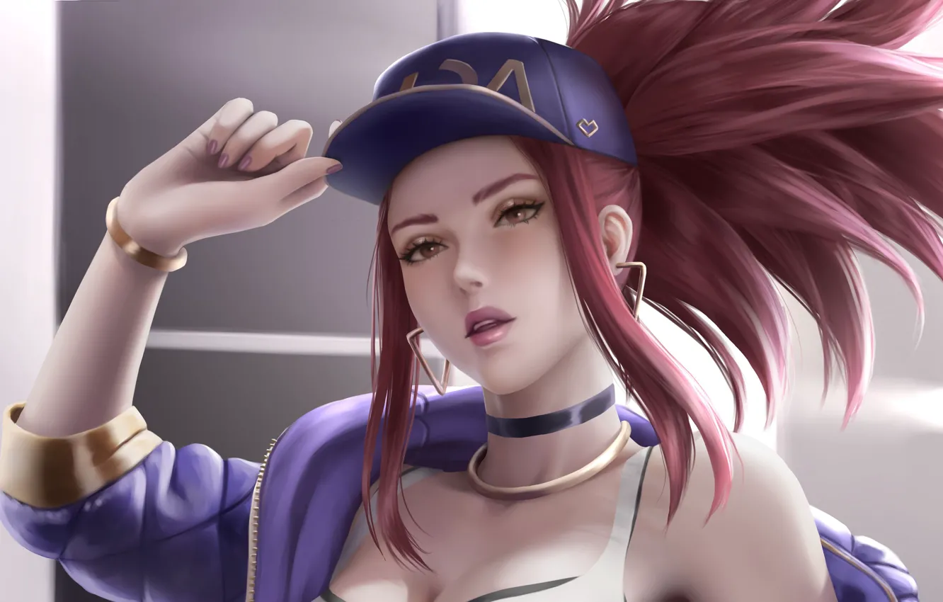 Photo wallpaper art, Akali, League of Legends, LoL