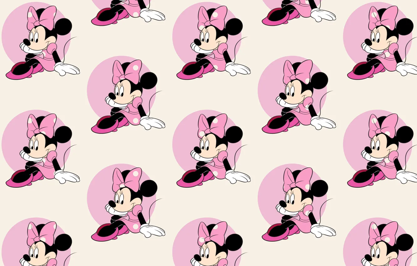 Photo wallpaper art, Disney, bow, children's, kids, platishko, Minnie mouse
