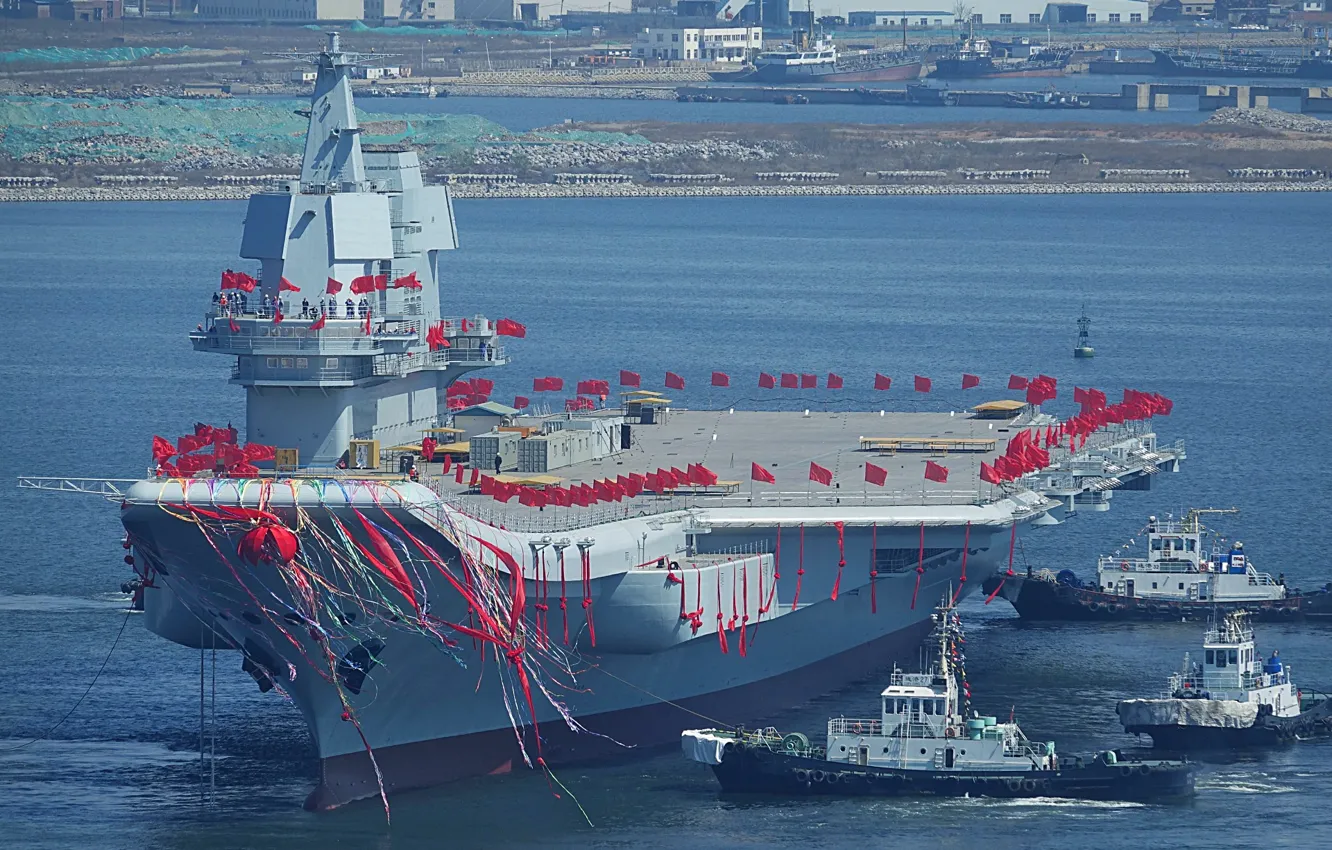 Photo wallpaper the carrier, the Chinese Navy, launching from the dock
