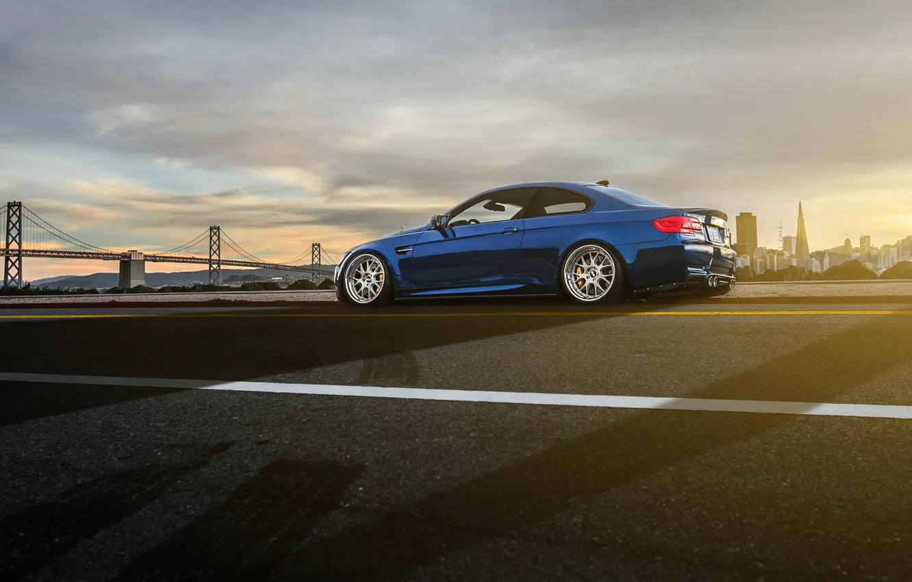 Photo wallpaper road, BMW, BMW, CA, California, bbs, e92