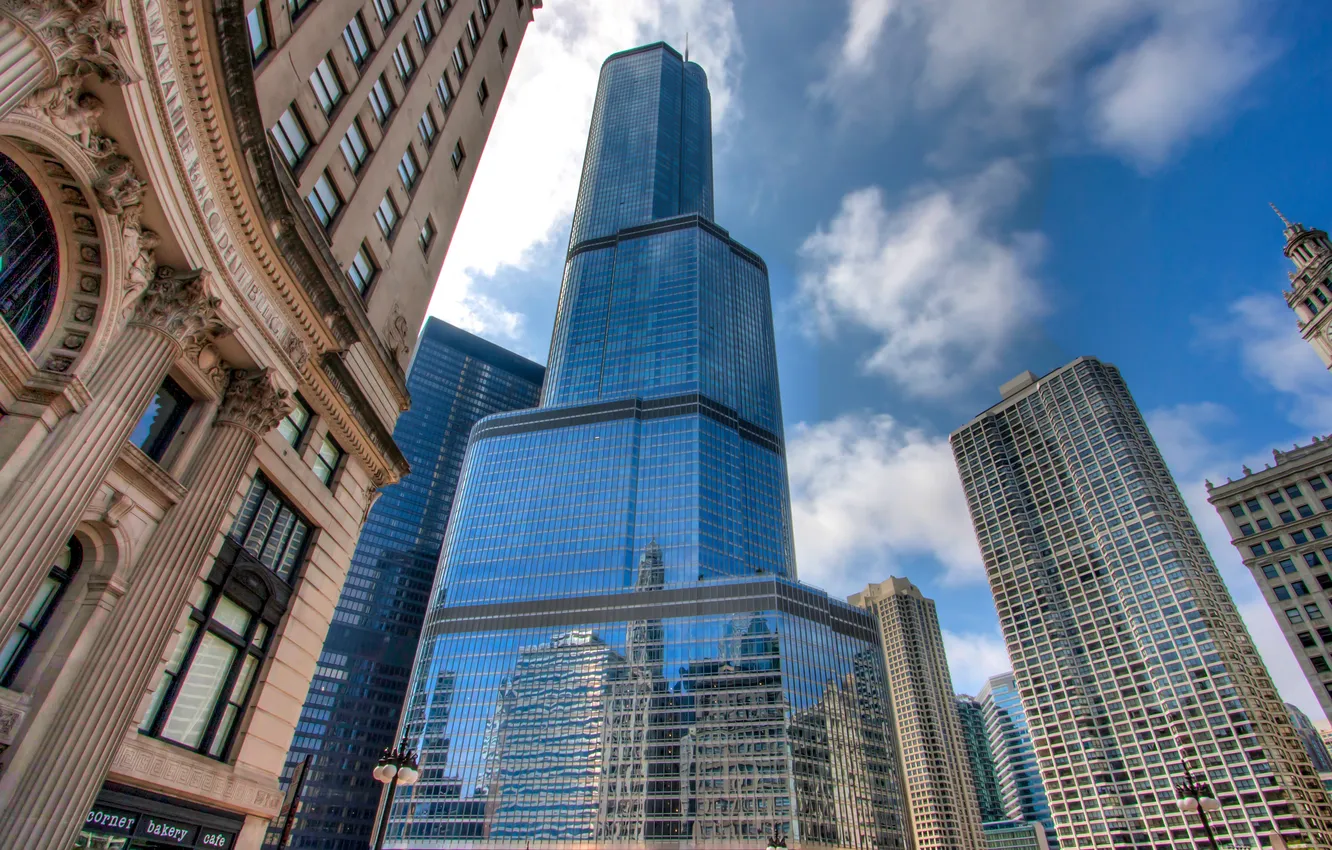 Photo wallpaper building, skyscrapers, Chicago, Chicago