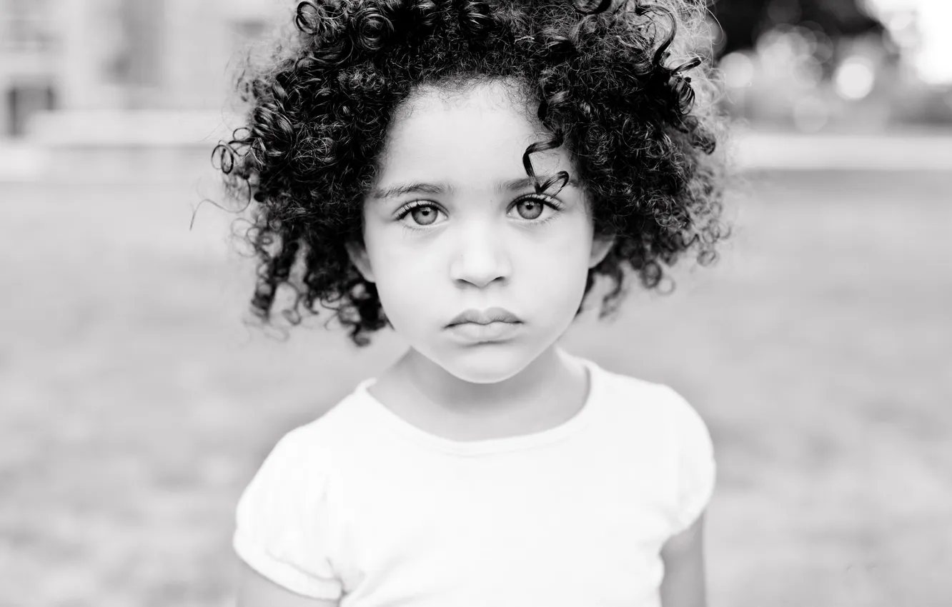 Photo wallpaper children, face, curls