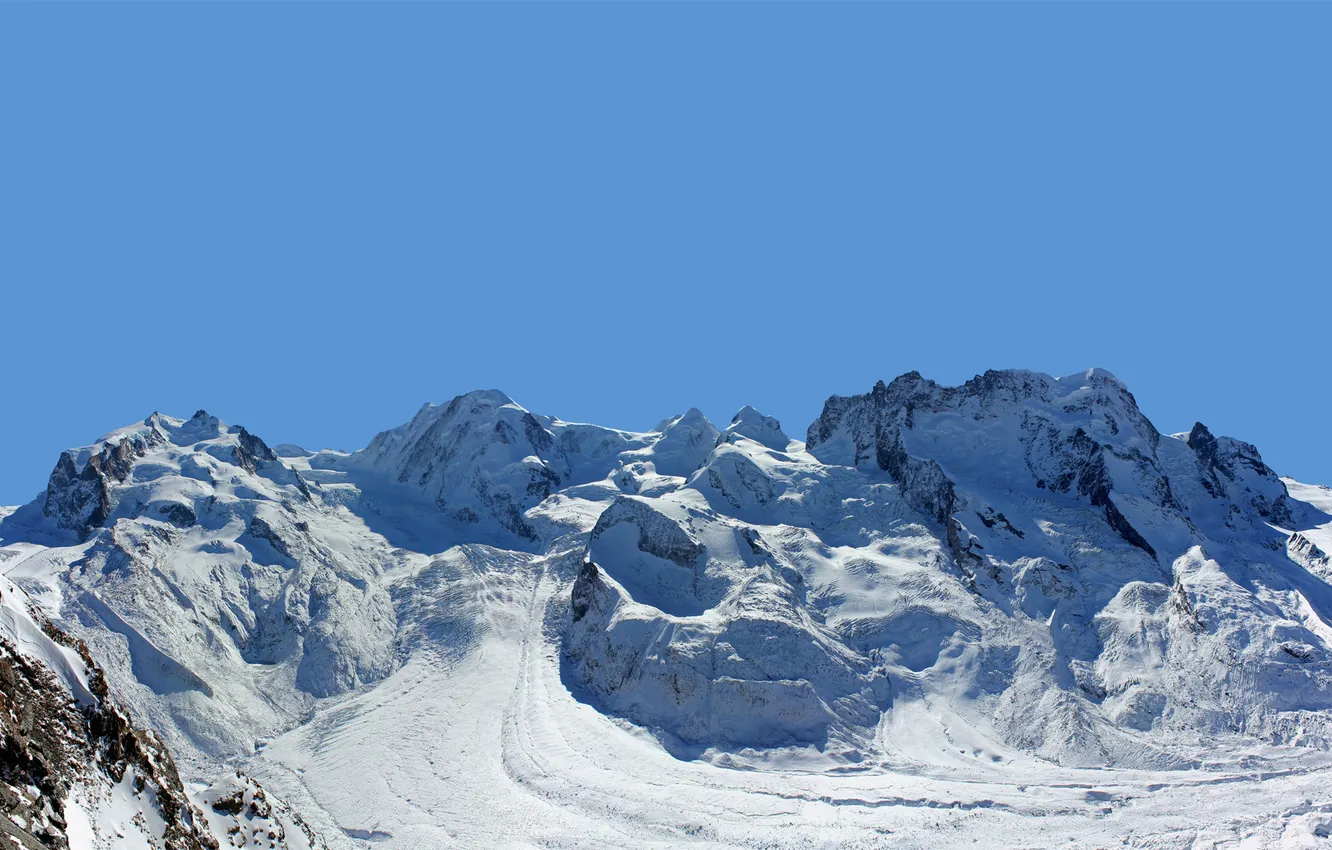 Photo wallpaper snow, mountains