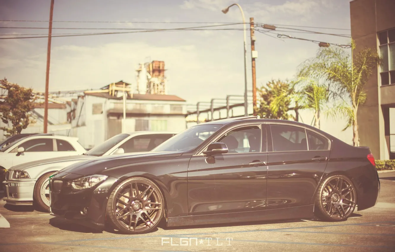 Photo wallpaper BMW, black, drives, F30