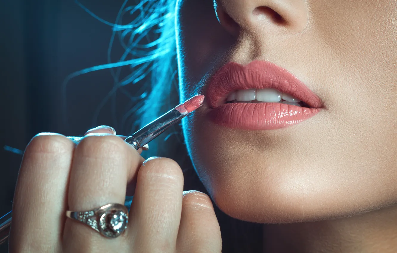 Photo wallpaper face, Shine, hands, makeup, lips, Julia Gasyuk