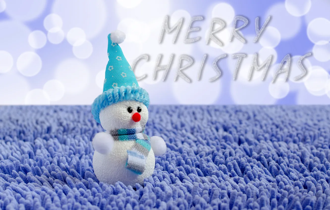 Photo wallpaper background, holiday, blue, the inscription, toy, new year, pile, scarf