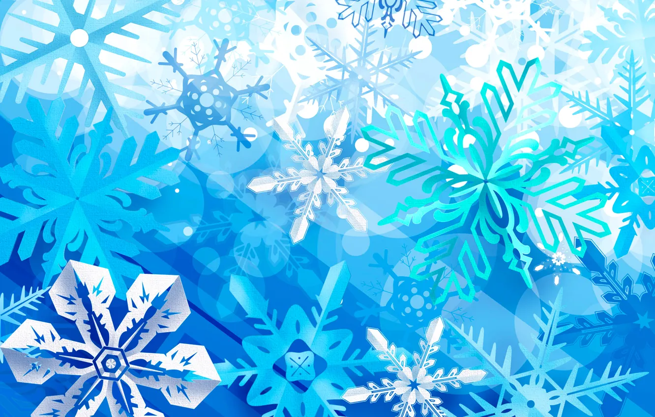 Photo wallpaper winter, holiday, pattern, paint, snowflake