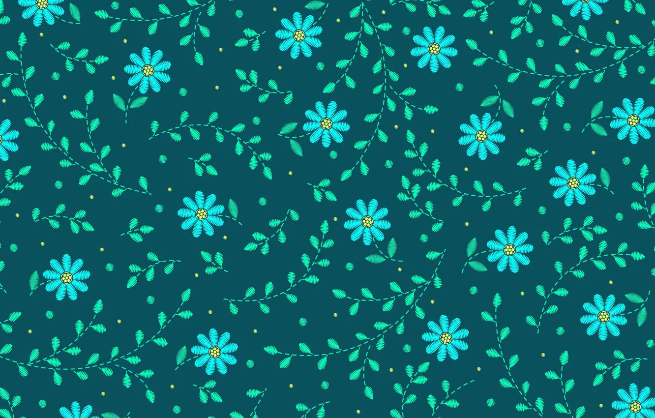 Photo wallpaper flowers, background, pattern, texture, embroidery