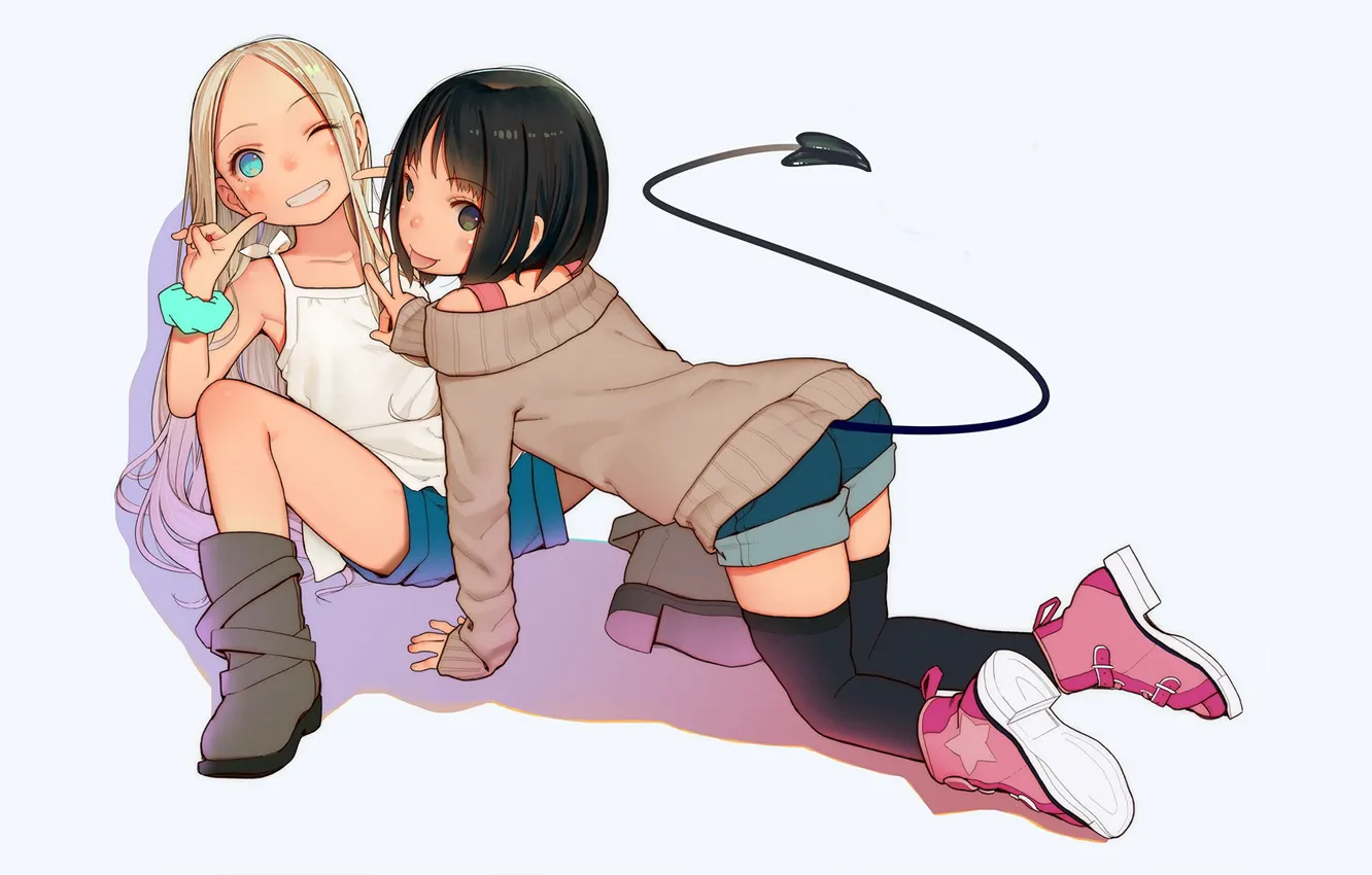 Photo wallpaper Background, Anime, Girls