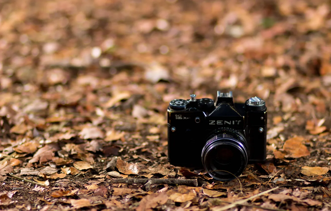 Photo wallpaper macro, background, camera, Zenit