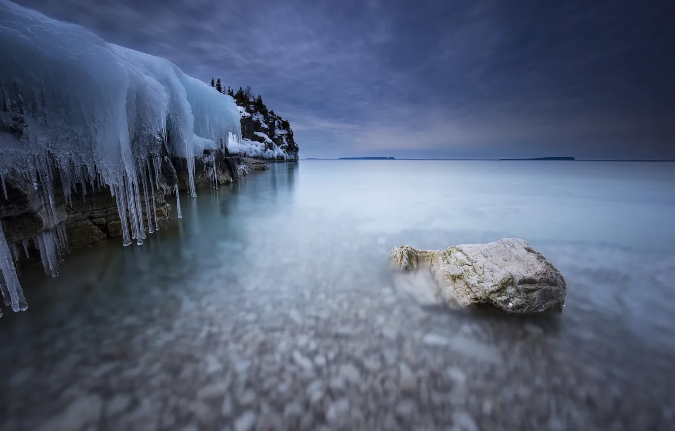 Photo wallpaper sea, coast, ice
