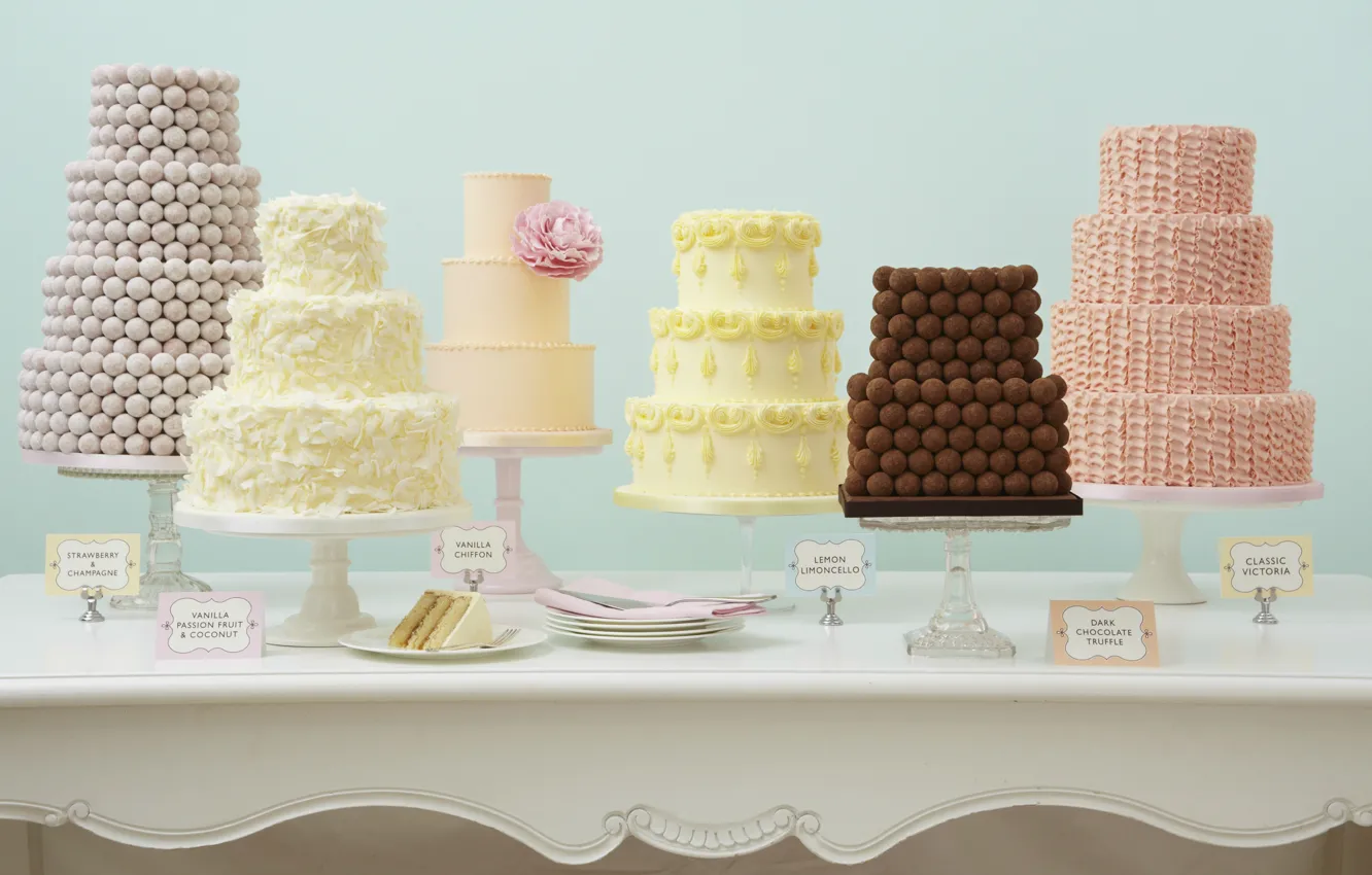 Photo wallpaper holiday, decoration, cream, dessert, wedding, cakes
