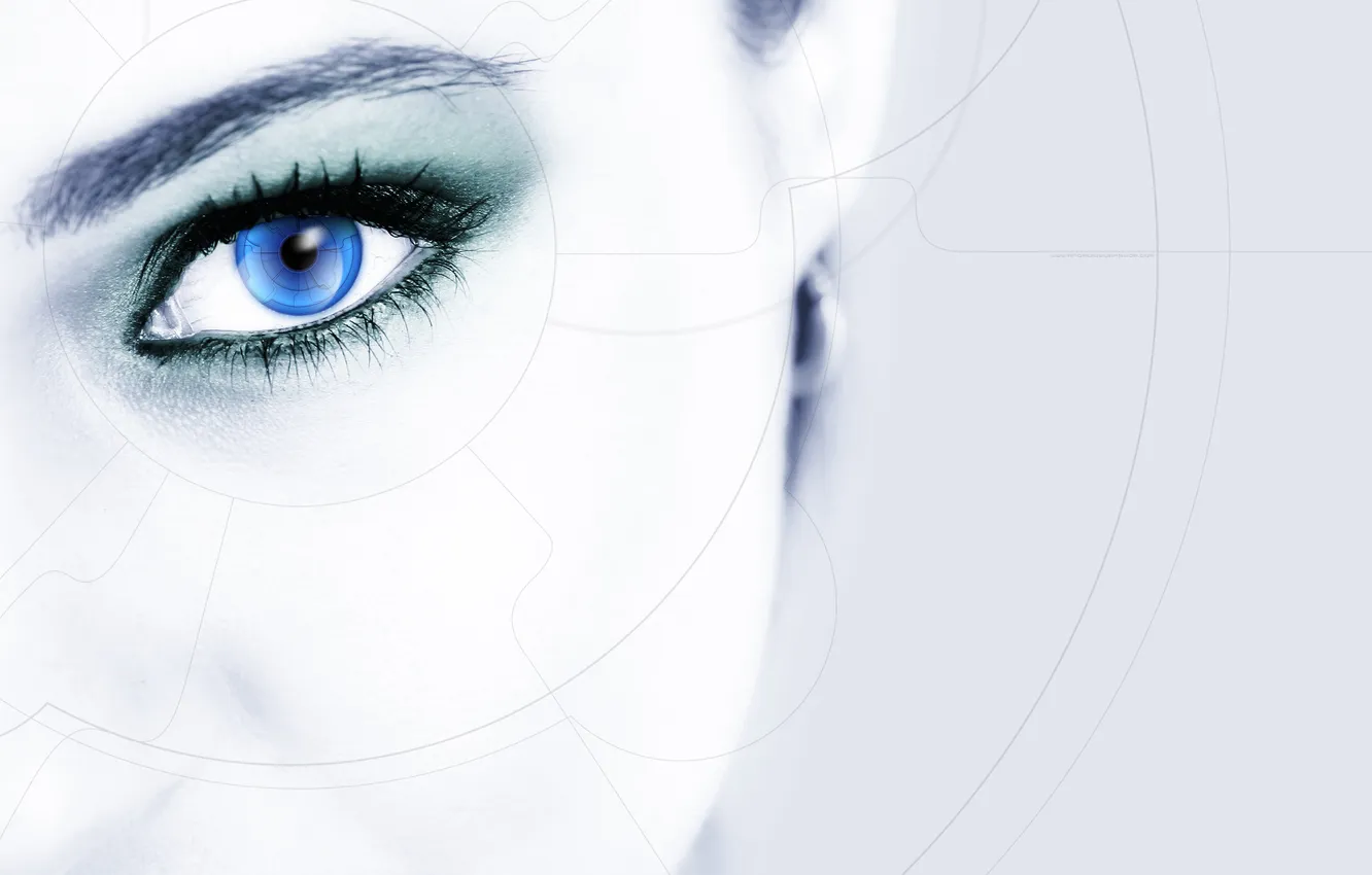 Photo wallpaper eyes, figure, different