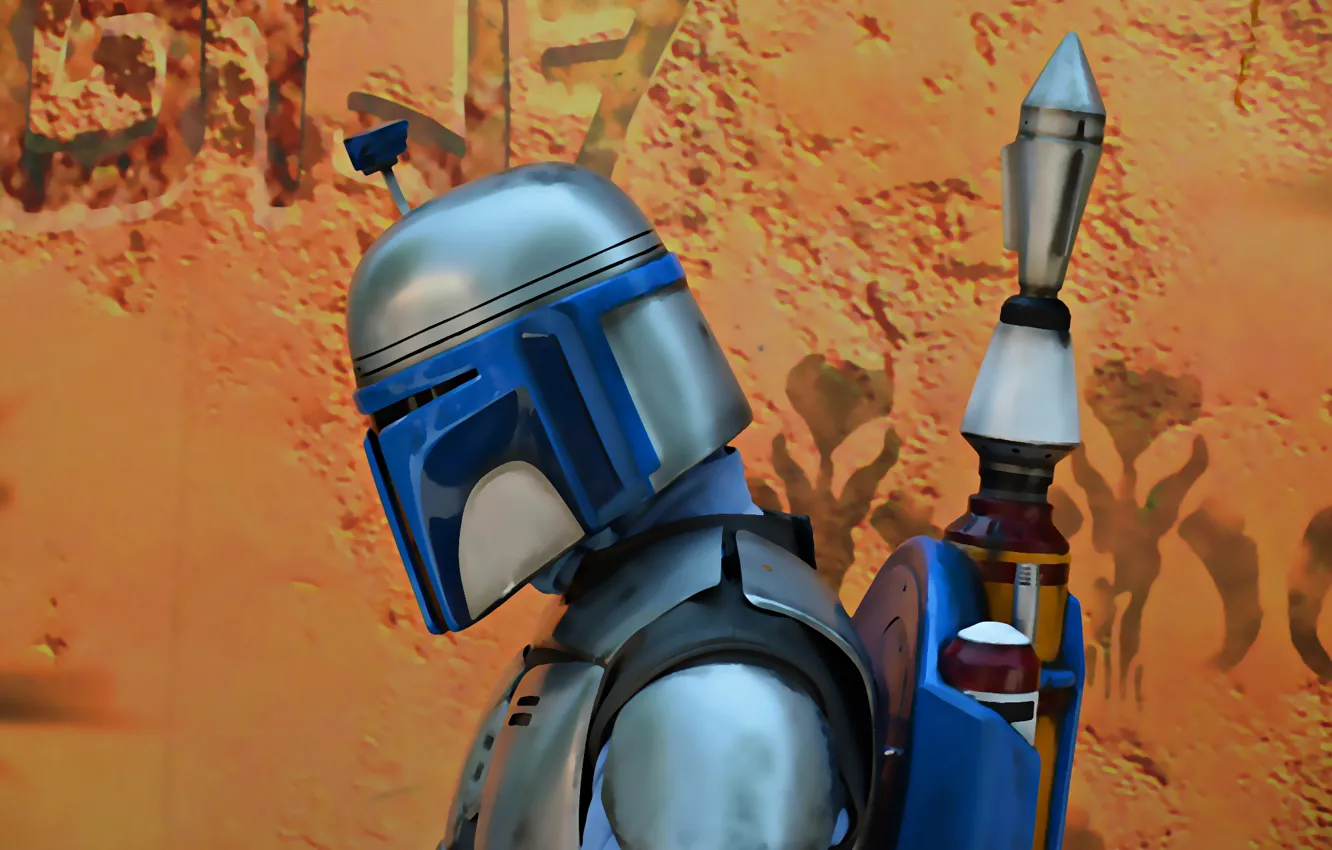 Photo wallpaper background, Star Wars, helmet, mercenary, Boba Fett