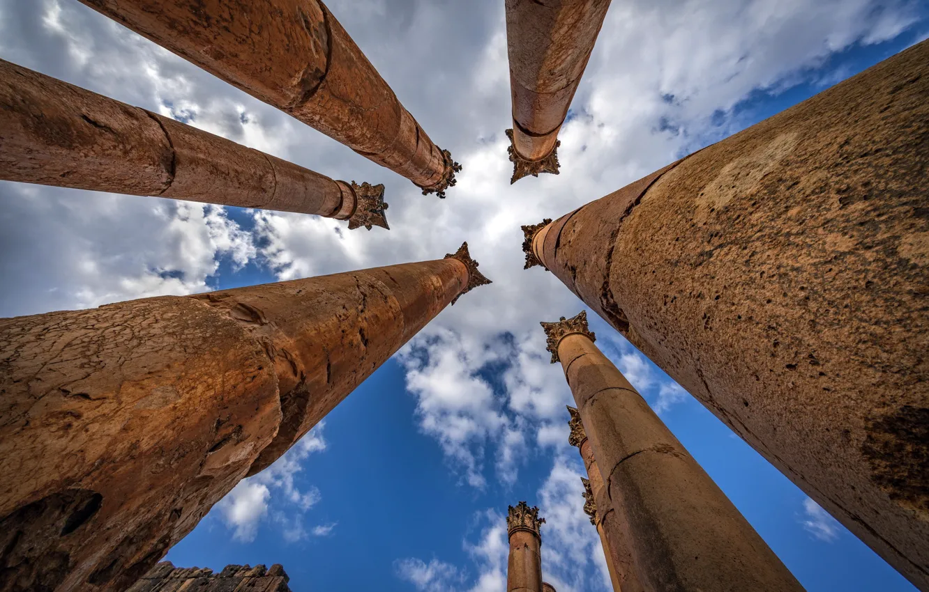 Photo wallpaper columns, Jordan, Jerash
