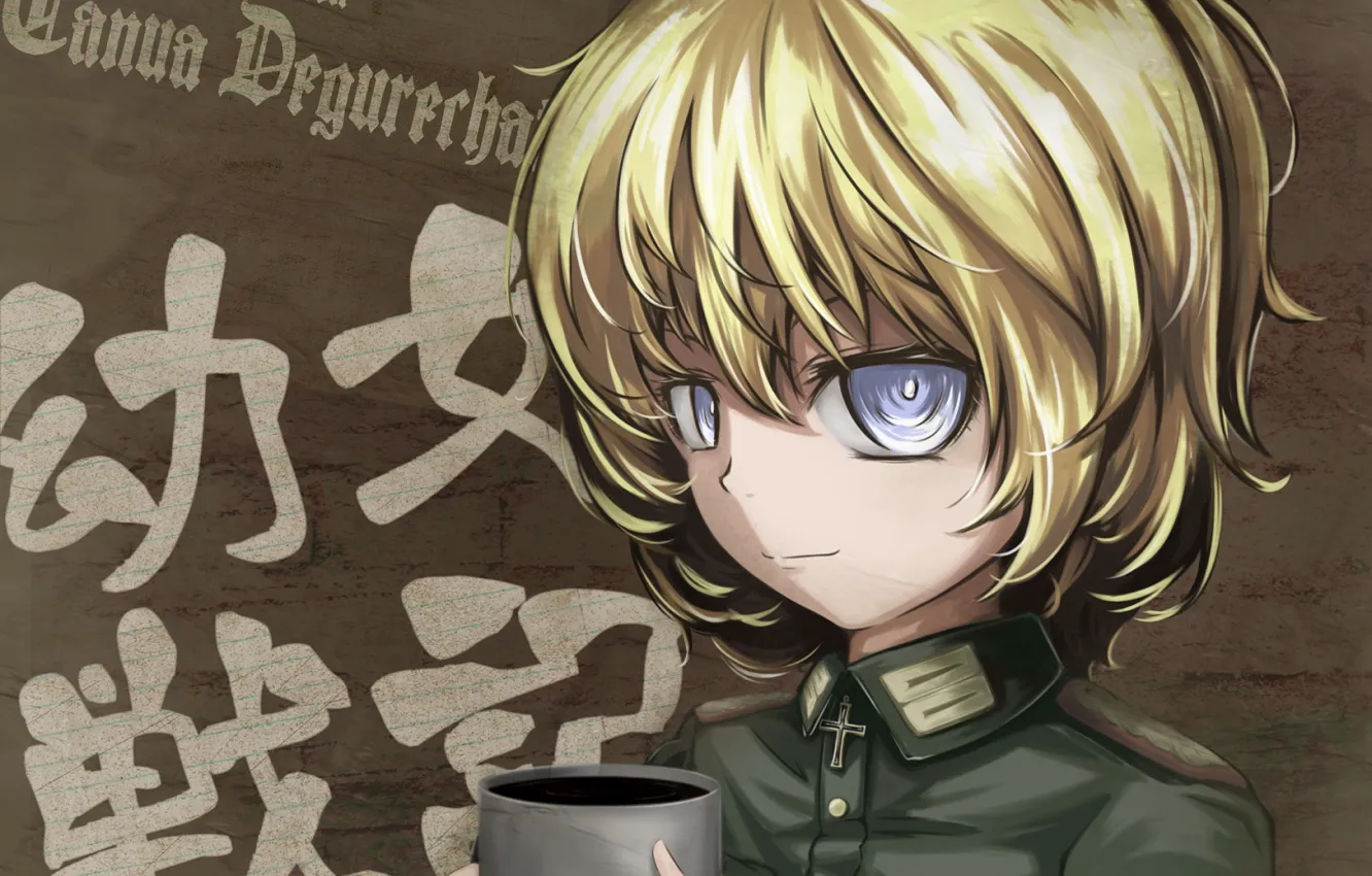 Photo wallpaper girl, soldier, military, war, Germany, anime, cross, blonde