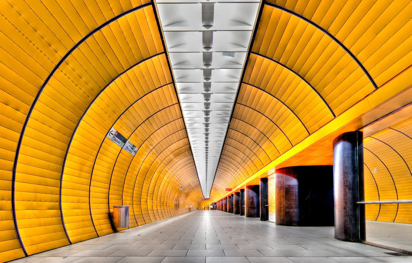 Photo wallpaper metro, Germany, Munich, the tunnel