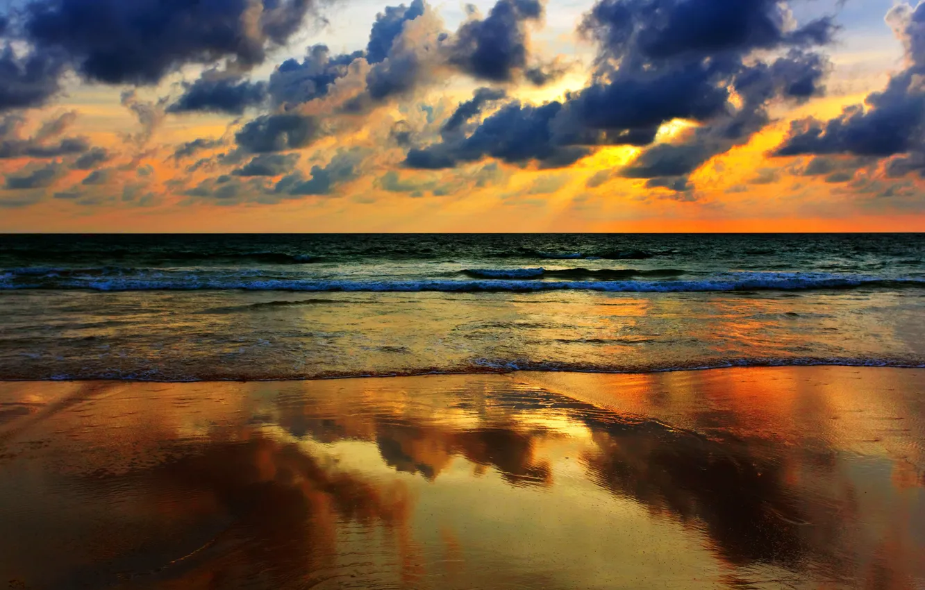 Photo wallpaper sea, the sky, water, nature, widescreen