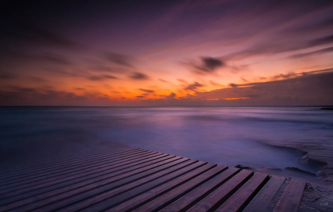 Photo wallpaper sea, the sky, water, clouds, landscape, nature, river, background