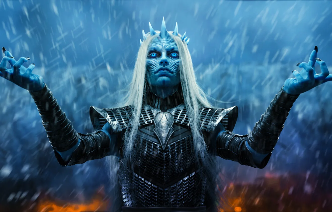 Photo wallpaper eyes, look, girl, snow, gesture, Queen, The White Walkers