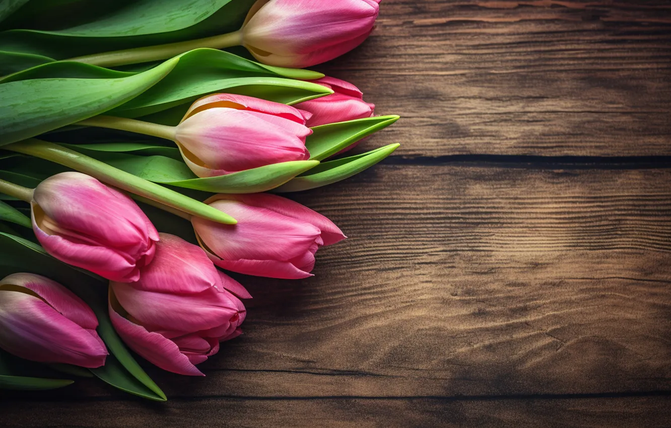 Photo wallpaper flowers, bouquet, tulips, pink, pink, flowers, beautiful, tulips