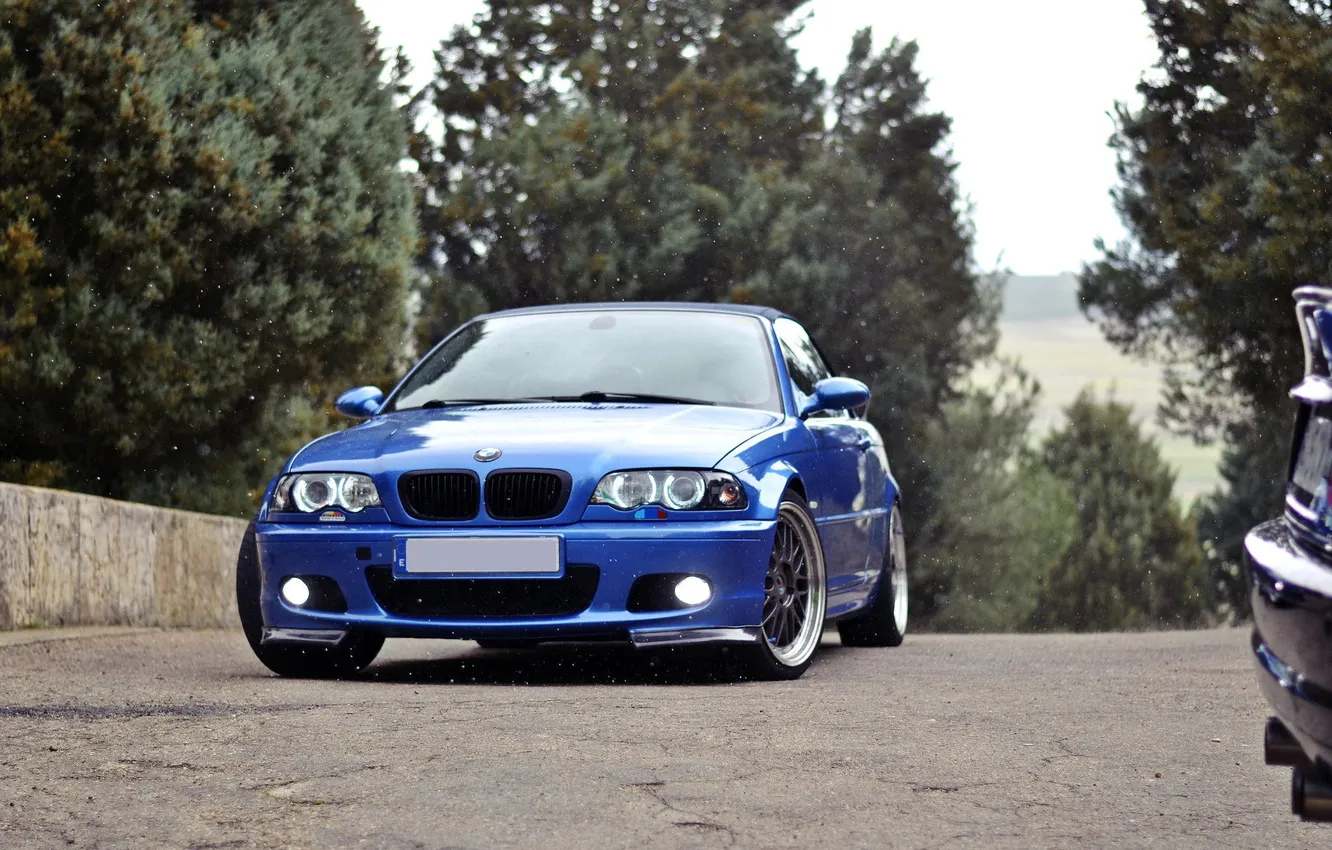 Photo wallpaper BMW, blue, tuning, E46, 330, Senna. BBS