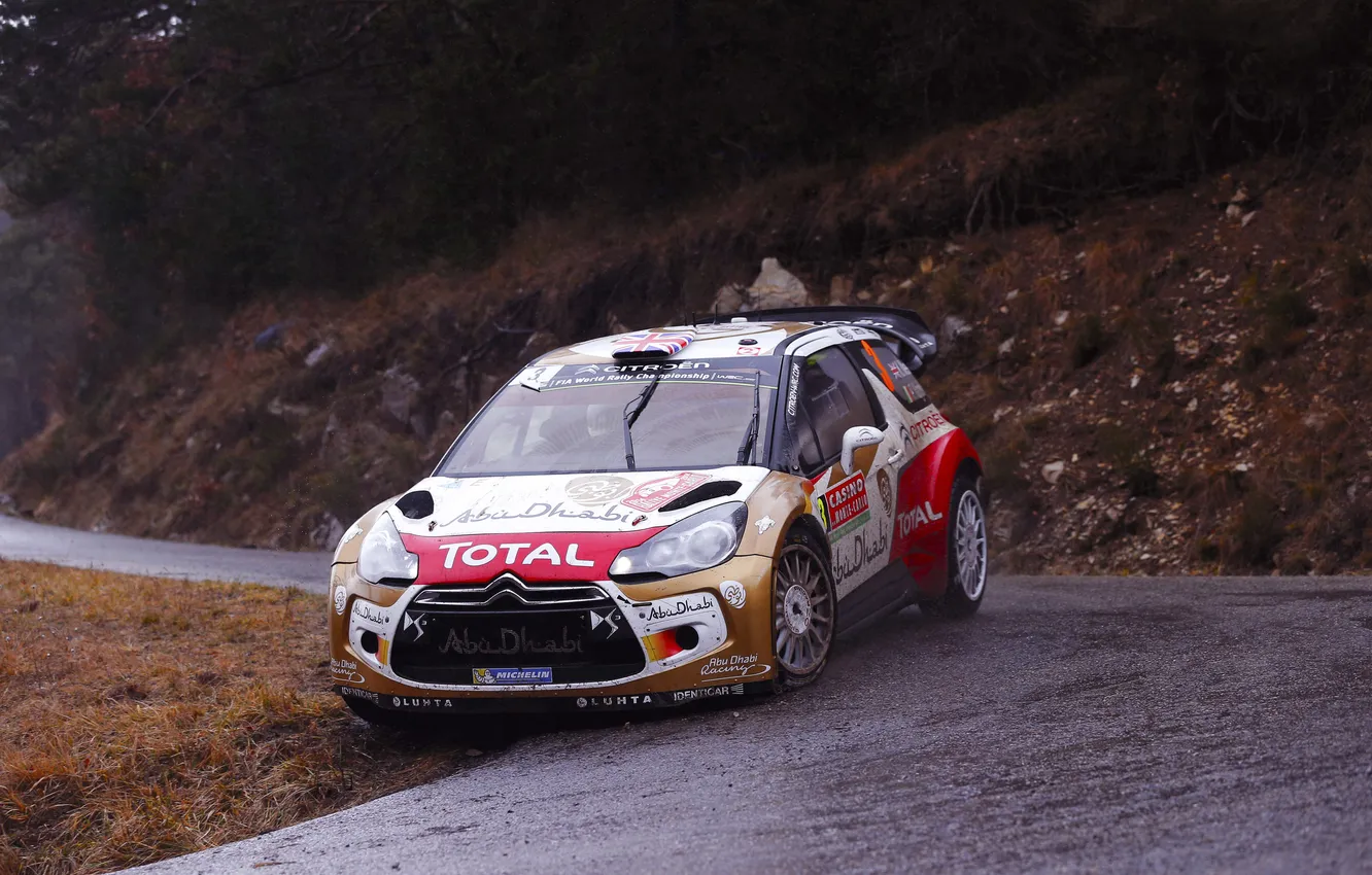 Photo wallpaper machine, sport, turn, Citroen, Citroen, DS3, WRC, Rally