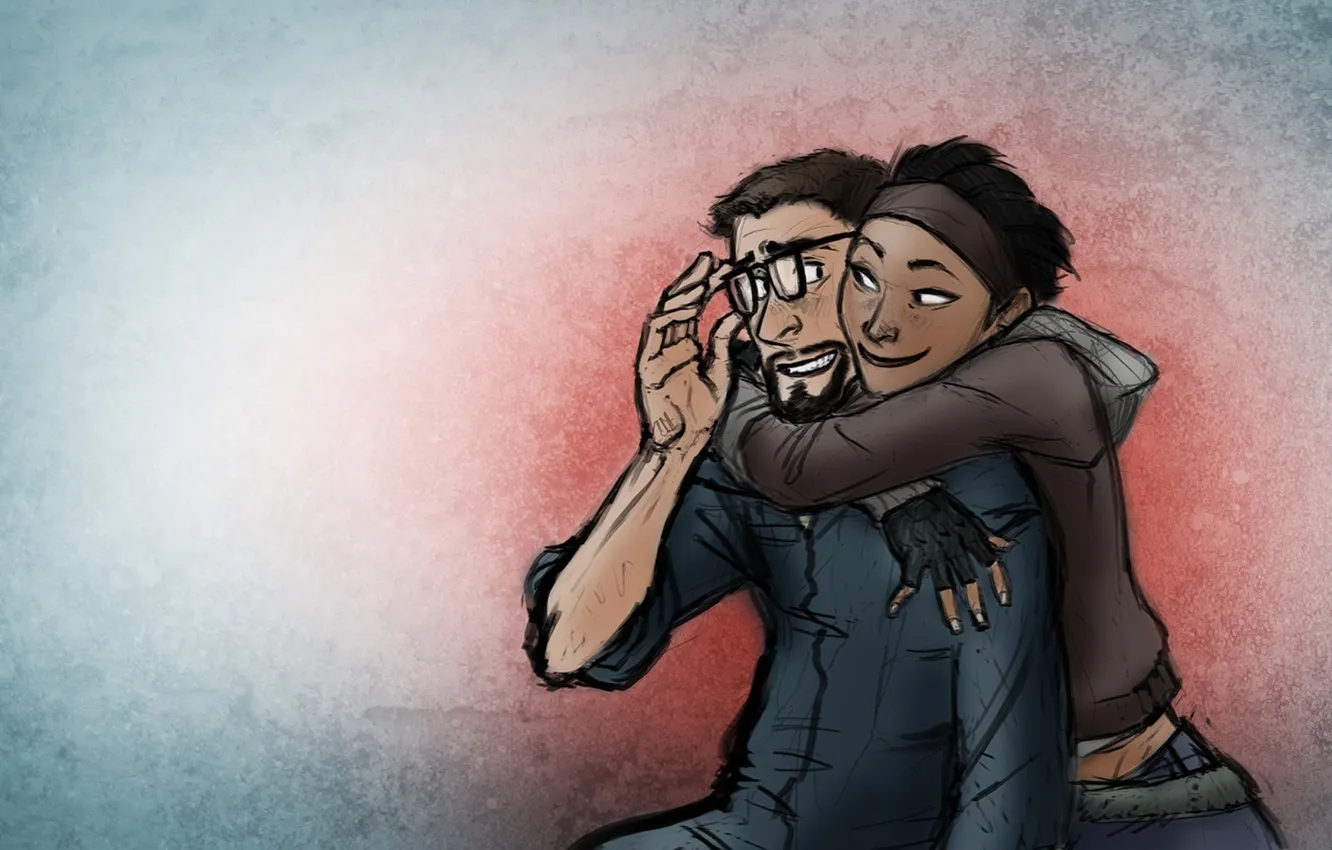 Photo wallpaper Half-Life 2, Alyx Vance, Gordon Freeman, HL2