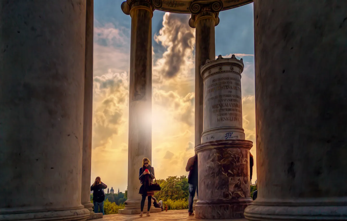 Photo wallpaper girl, people, pair, phone