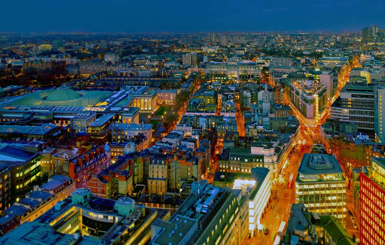 Photo wallpaper roof, lights, England, London, home, panorama, the dome, British Museum