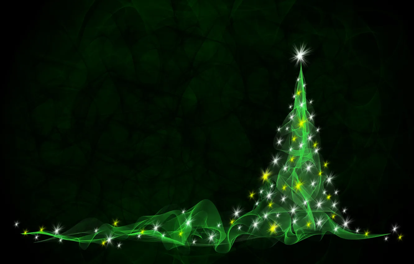 Photo wallpaper abstraction, tree, new year, green