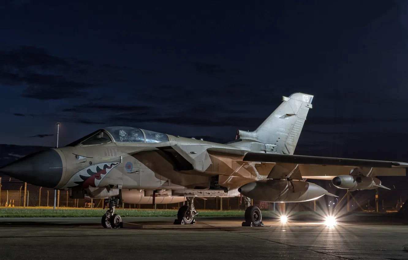 Photo wallpaper light, night, Nibbler, the plane, Panavia Tornado