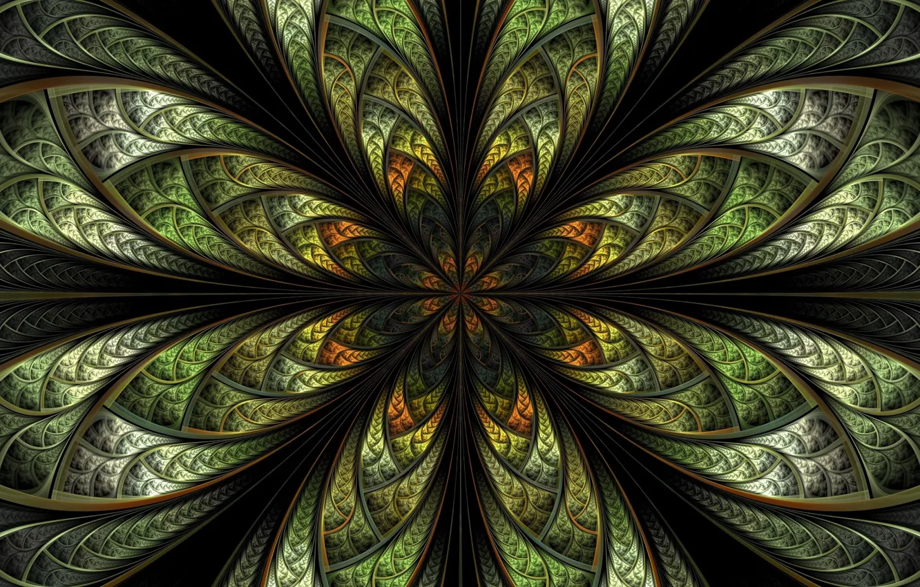 Photo wallpaper greens, flower, pattern