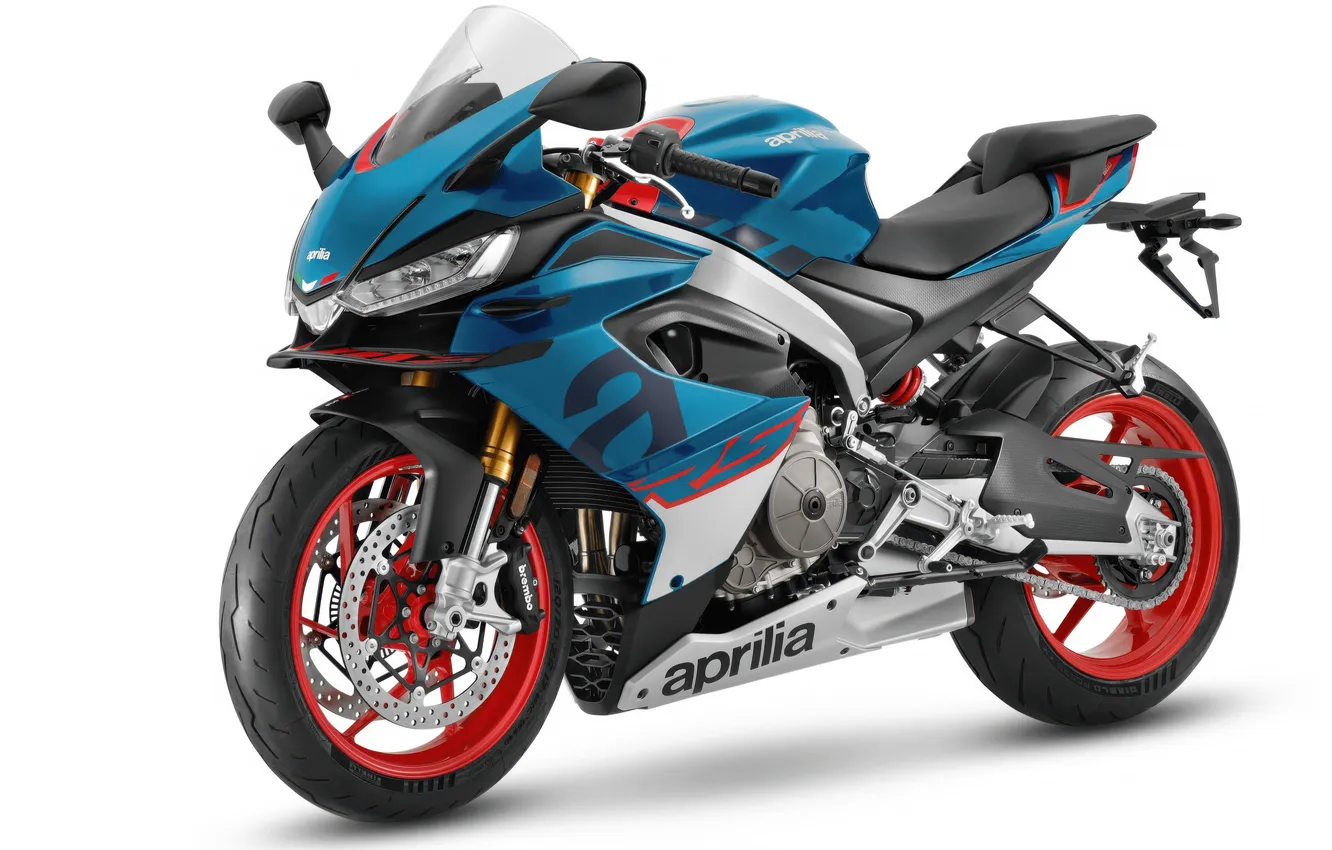 Photo wallpaper Aprilia, Bikes, White background, 2025, Sports bikes, Aprilia RS 660