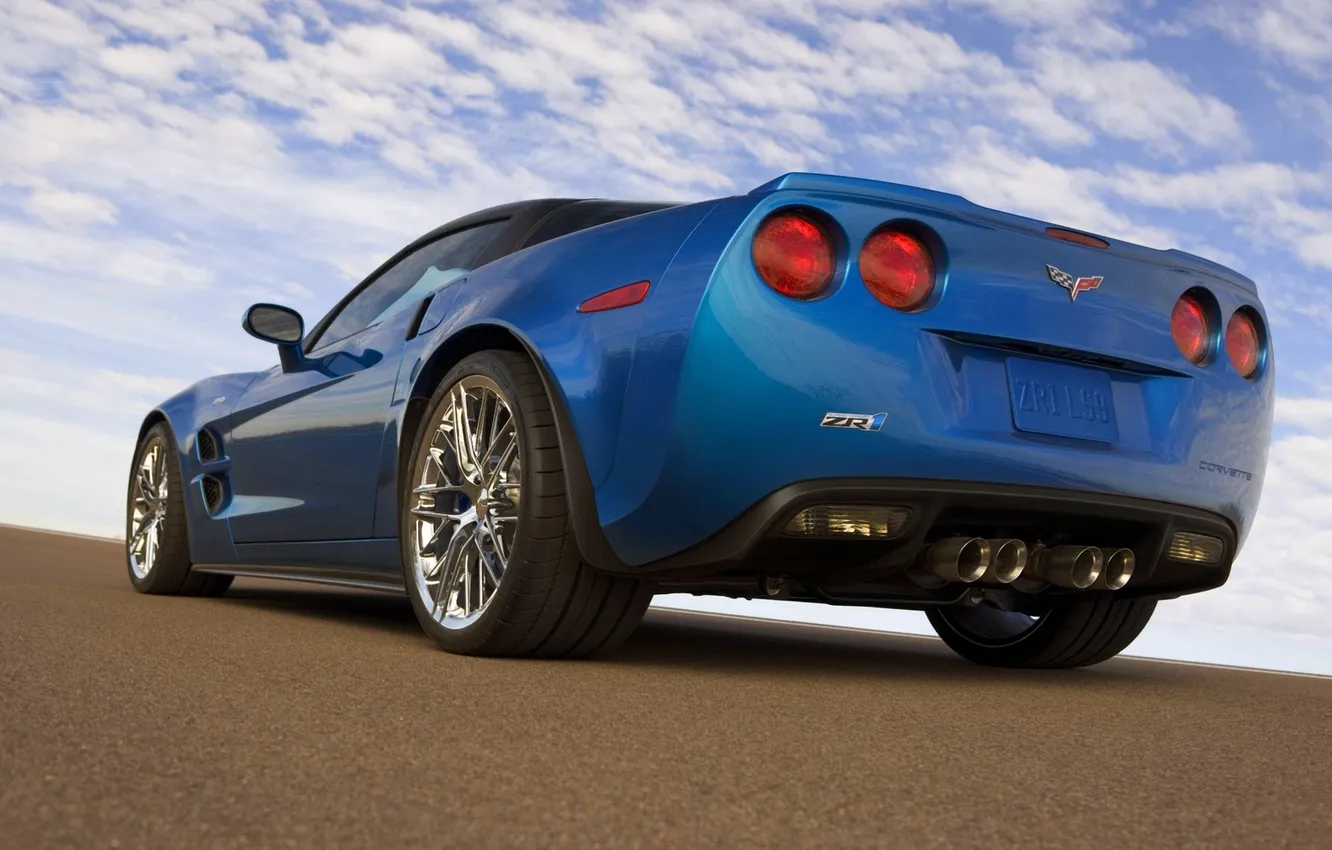 Photo wallpaper machine, the sky, blue, Corvette, Chevrolet, day, ZR1, sports car