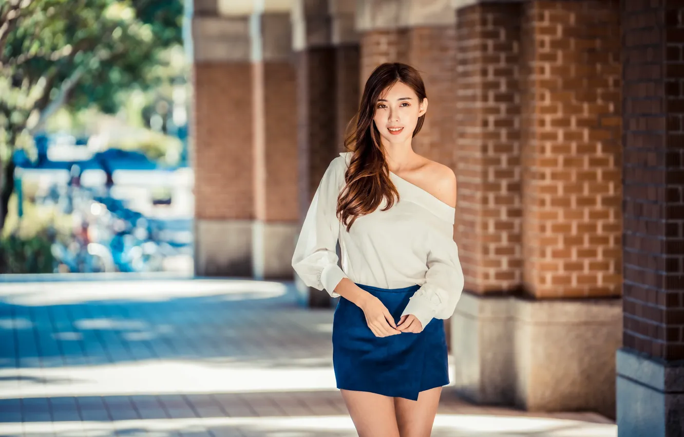 Photo wallpaper summer, girl, smile, Asian