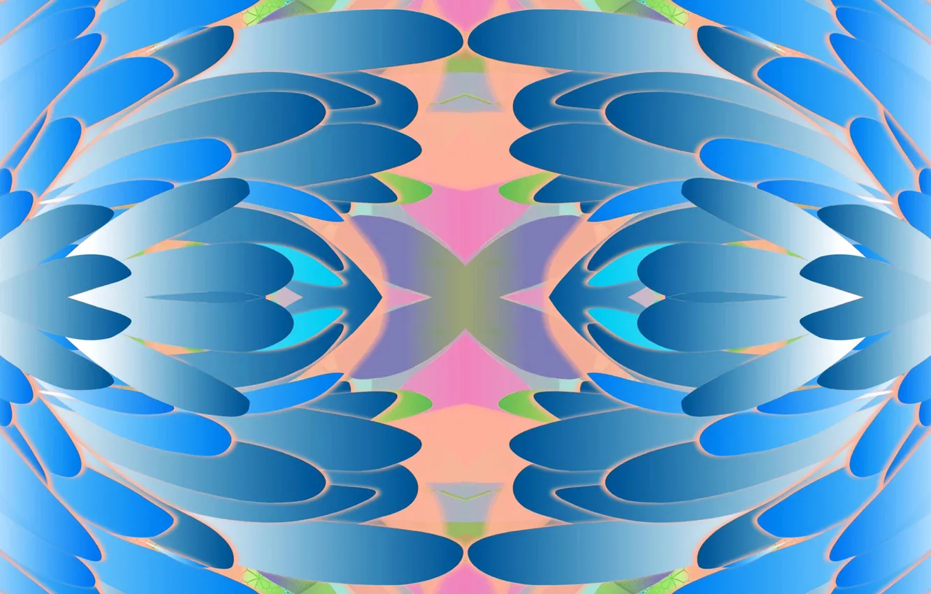 Photo wallpaper leaves, line, color, symmetry