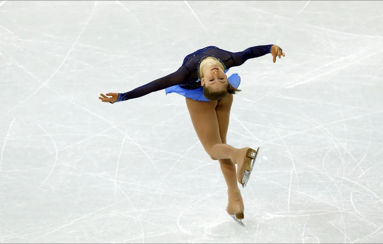 Photo wallpaper ice, pose, sport, beauty, figure skating, girl, ice, beautiful